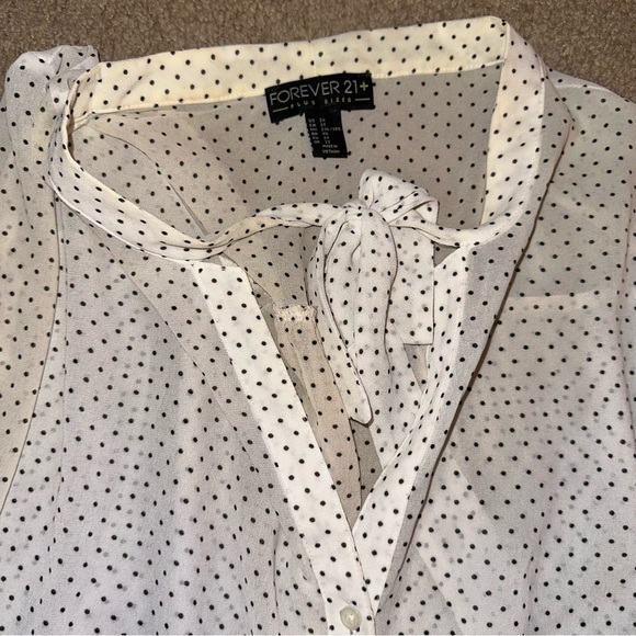 Forever 21 plus polka dot button up tunic - Picture 2 of 4